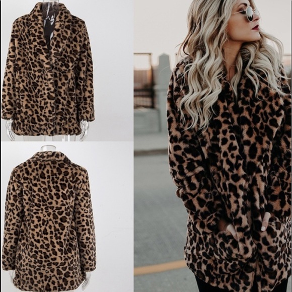 Women’s leopard faux fur coat - Picture 3 of 8